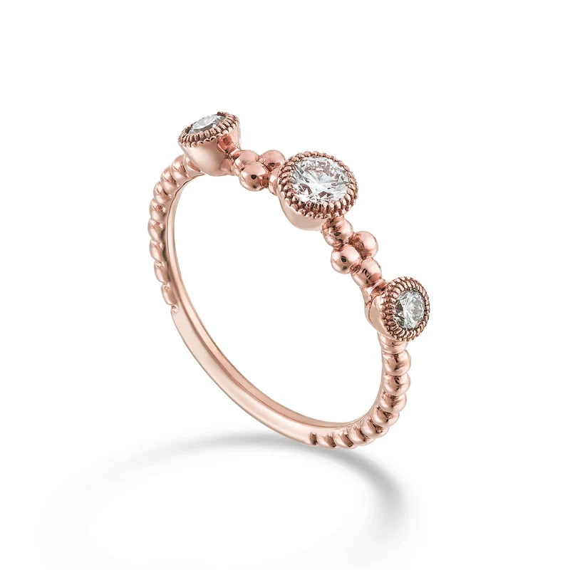 Golay an 18k 1 fila 3 castoni a scalare ct.0,39 (centr.0,21) oro rosa GATRS048DIO3