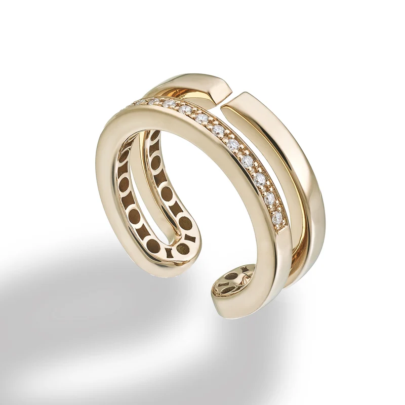 Golay anello fantasia in oro rosa 18k con diamanti, mis 14 GAN031O3DI-14