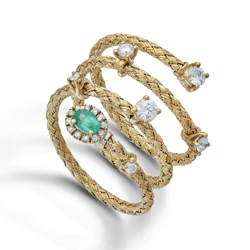 World Diamond Group an 18k maglia smeraldo naturale ovale 4x3 ct.0,16 diam. ct.0,35 oro giallo GAMAGLIA01DISMO1