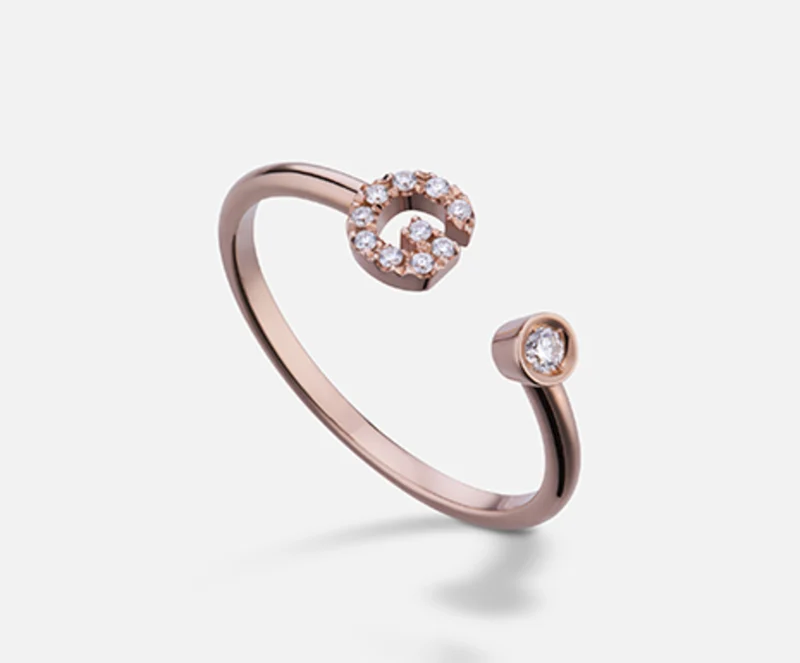 Golay an 9k lettera g small oro rosè diam. ct.0,08 GAFGD1R3