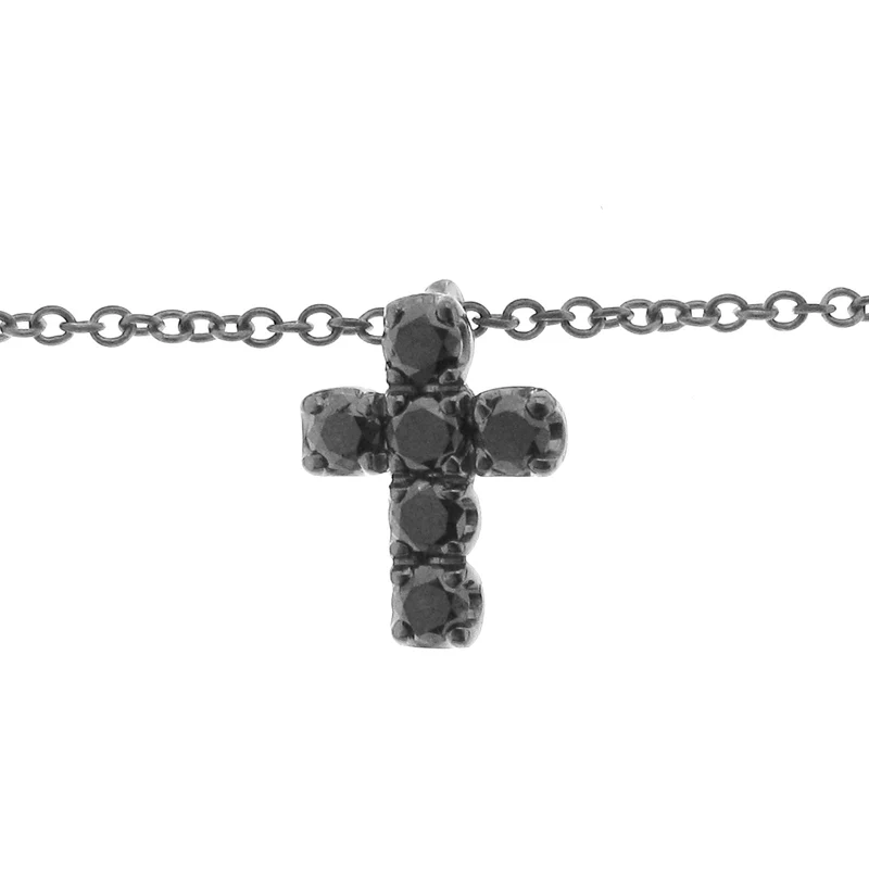 Golay girocollo croce piccola in diamanti black CFP3140N