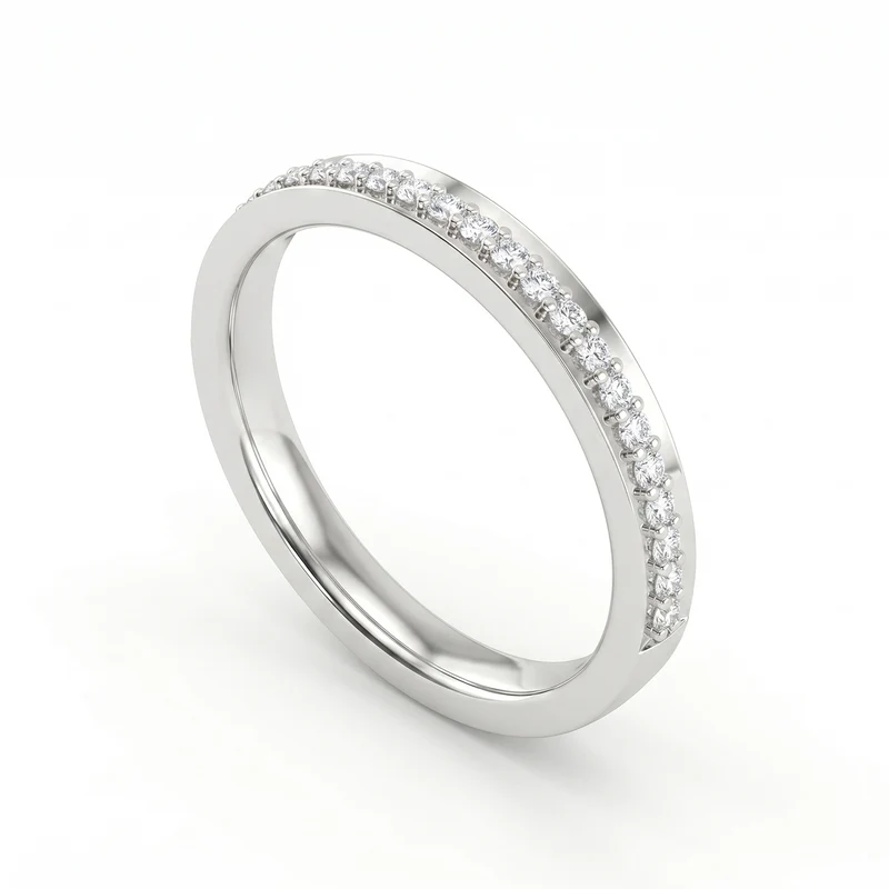 World Diamond Group an 18k fede stretta binario mezzo giro, con diamanti GAFEDEMG07DIO4-20
