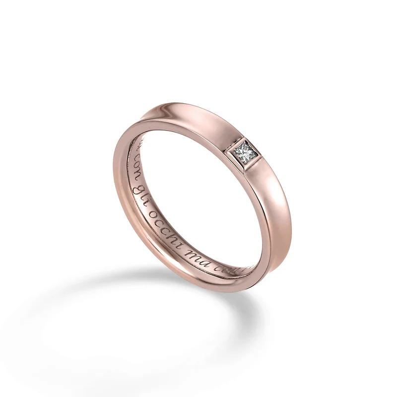 Golay an 18k fede media con princess ct.0,06 GAFEDE09DIO3.006