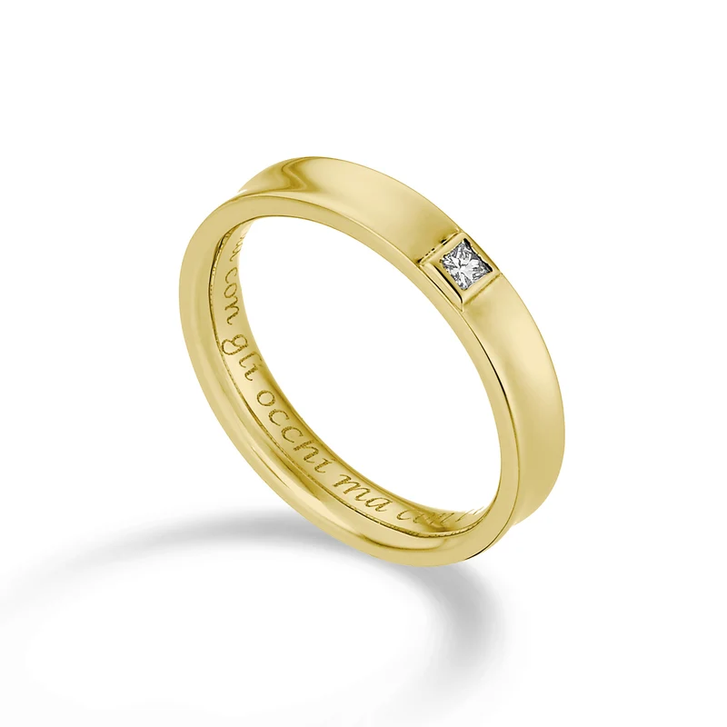 Golay an 18k fede media con princess ct.0,06 GAFEDE09DIO1.006