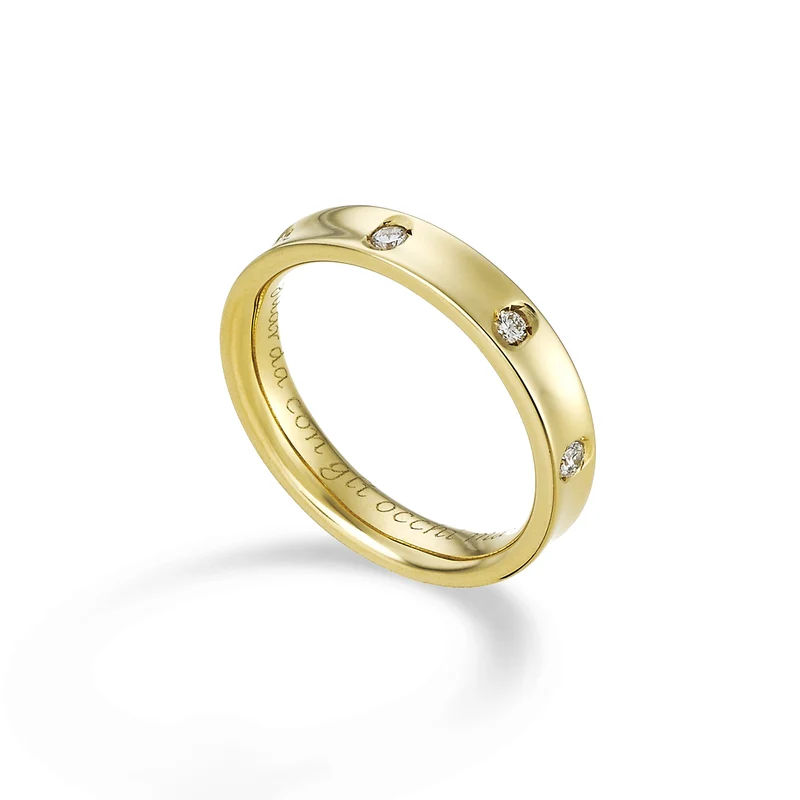 Golay an 18k fede larga con 8 diamanti ct.0,20 GAFEDE05DI2O1.020