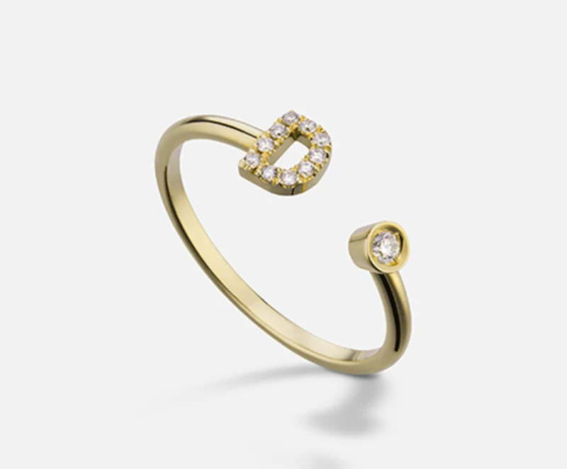 Golay an 9k lettera d small oro giallo diam. ct.0,08 GAFDD1R1