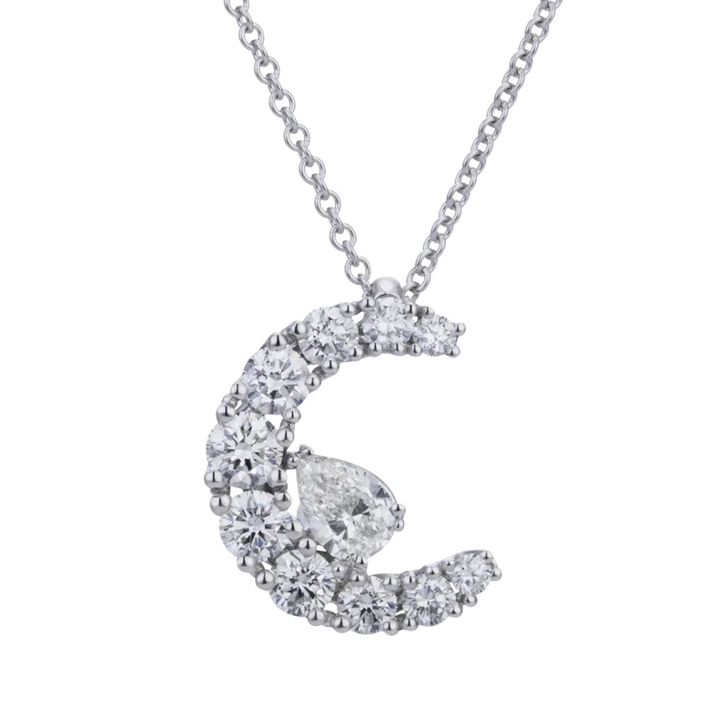 Golay collana grace mezzaluna pave' e diamante goccia GABTRE005DI-26154110098