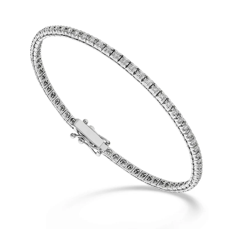 World Diamond Group bracciale tennis castone a piramide mm 220 17,5 cm BTQ069DI070-24073110111