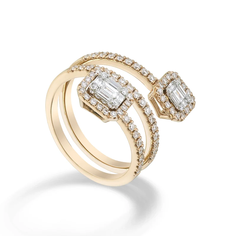 World Diamond Group an 18k contrarier doppio giro con diam. tepper e round ct. tot.0,74 - oro rosa GA5201O3BR074