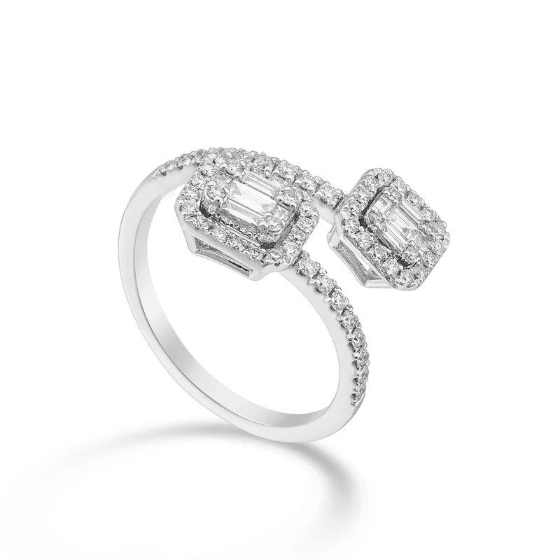 World Diamond Group an 18k contrarier con diam. tepper e round ct. tot.0,57 - oro bianco GA5200O4BR057