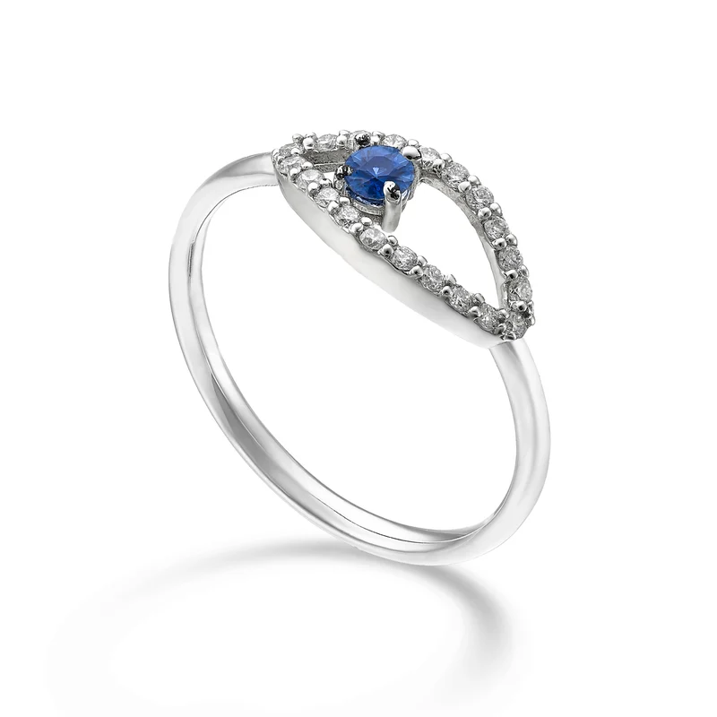 World Diamond Group an 18k "occhio" zaffiro n. ct.0,11 diam. ct.0,15 GA5186O4ZFN026