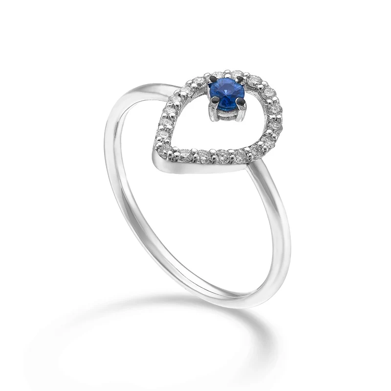 World Diamond Group an 18k "goccia" zaffiro n. ct.0,11 diam. ct.0,14 GA5185O4ZFN025