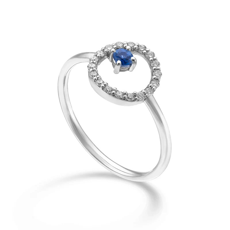 World Diamond Group an 18k "tondo" zaffiro n. ct.0,11 diam. ct.0,14 GA5184O4ZFN025