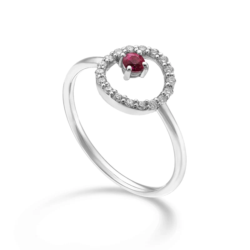 World Diamond Group an 18k "tondo" rubino n. ct.0,11 diam. ct.0,14 GA5184O4RBN025