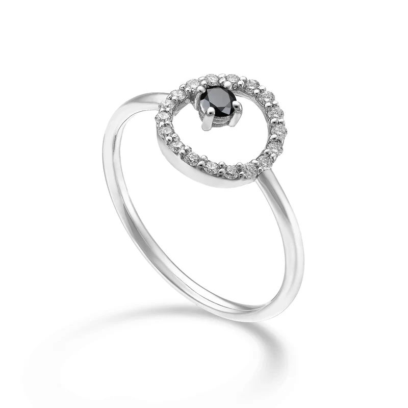 World Diamond Group an 18k "tondo" diamante black ct.0,10 diam. ct.0,14 GA5184O4BK024