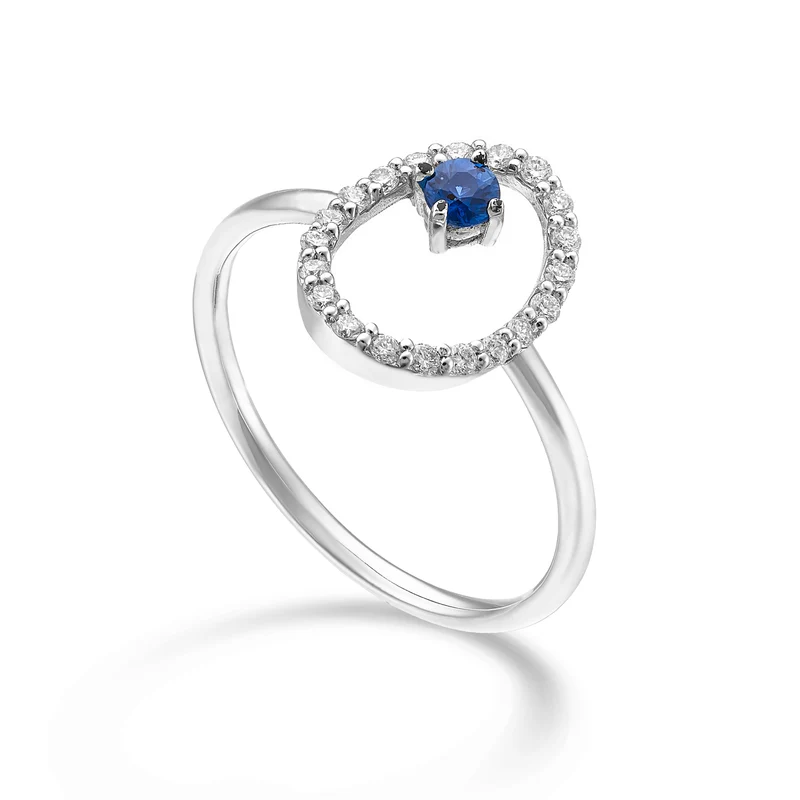 World Diamond Group an 18k "ovale" zaffiro n. ct.0,11 diam. ct.0,15 GA5183O4ZFN026