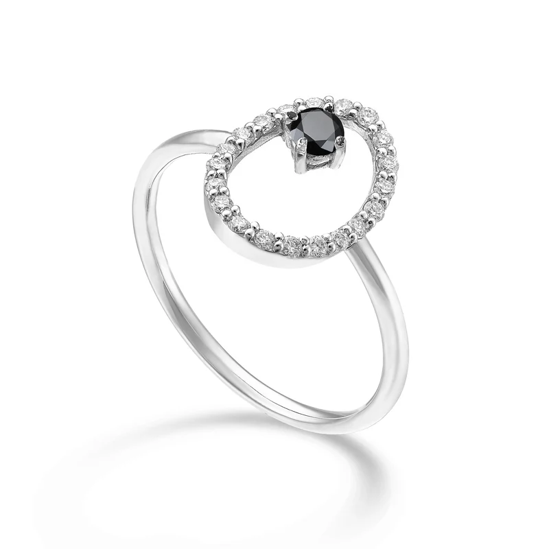 World Diamond Group an 18k "ovale" diamante black ct.0,10 diam. ct.0,15 GA5183O4BK025