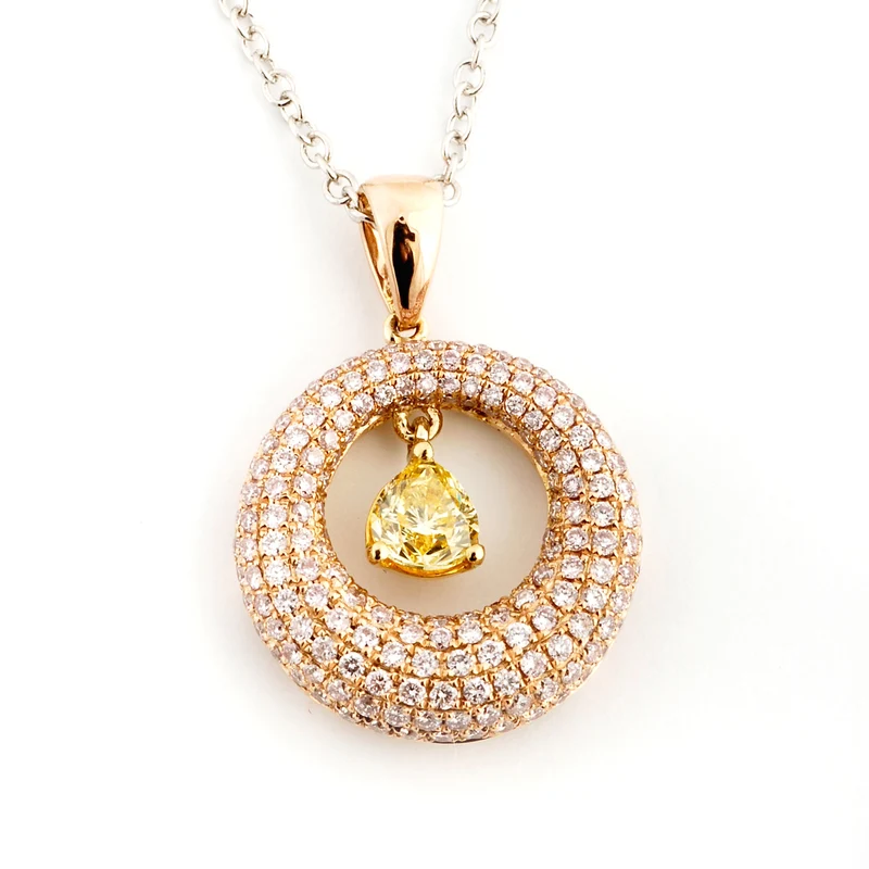 Golay girocollo pave + fancy +pink diamond oro rosa (cat G4SWPE055-10137000019