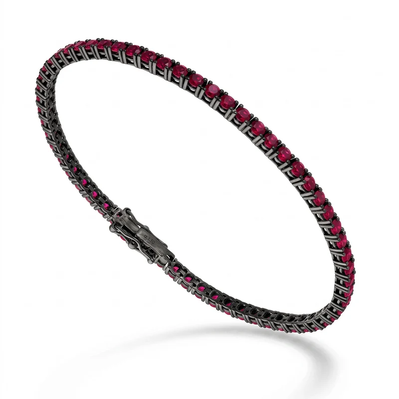 World Diamond Group bracciale tennis rubini filo light ct 0,015 cad BTF800RU0017-175-26184110085