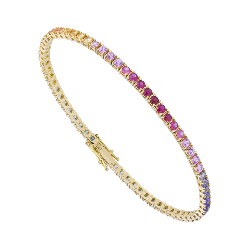 World Diamond Group bracciale tennis filo zaffiri colorati mis 17,50 BTF001MC16-175-25064110259