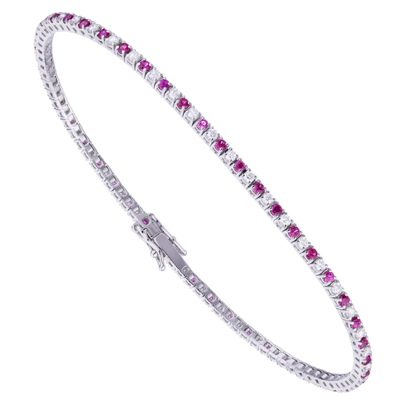 World Diamond Group bracciale tennis cast.filo diamanti+rubini ct.1,91 BTF001DIRU2-19324000015