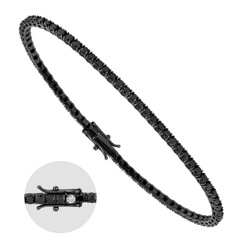 World Diamond Group bracciale filo black-8 spot oro 9 kt mis 17 BTF001BKDI2-375-24094110168