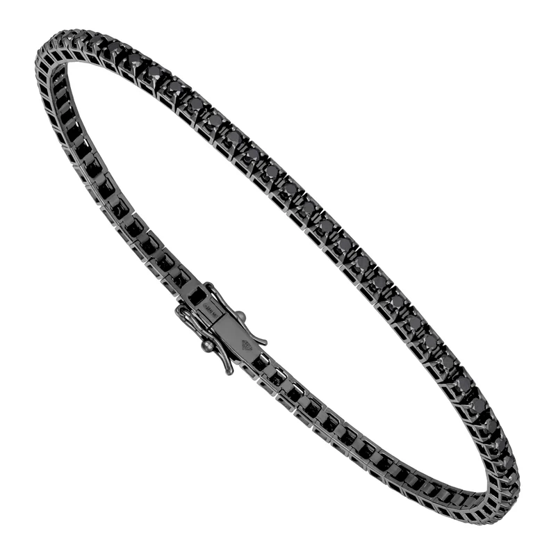 Golay tennis diamanti neri castone quadro ct. 3,00 BTQ060BK14-22343110067
