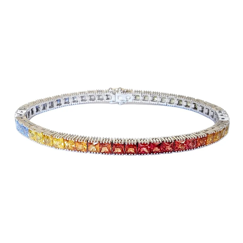World Diamond Group bracciale tennis zaff princess multicolor 20,40ct BTLPR001ZBMC
