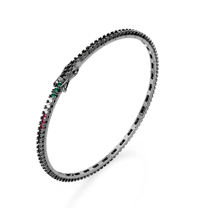 Golay bracciale segmentato diamanti black bandiera ita BTL577BKIT0014-195-24317110074