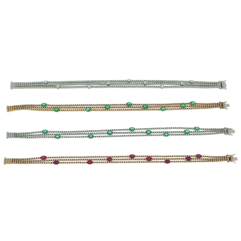Golay bracciale 3 file tennis quadro BRDMBTL03-14016110102