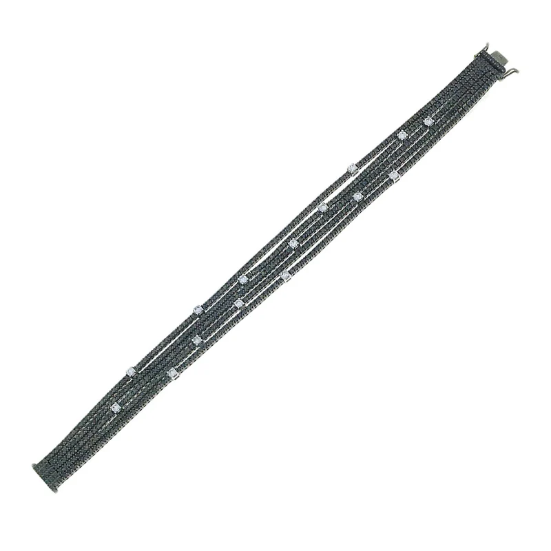 Golay bracciale tennis quadro 5 file diam neri set 2.5 d BRDMBC86-21026110027