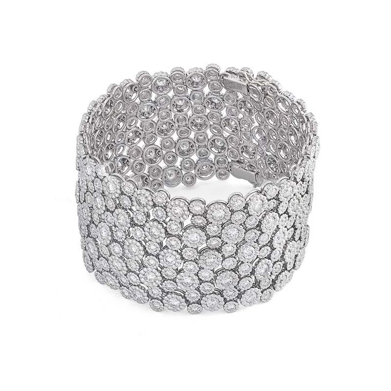 World Diamond Group bracciale cascata 5 file in oro bianco con diamant BRDMB37BDB-17362110003
