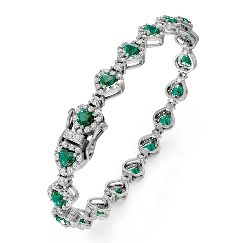 Golay bracciale smeraldi cuore con contorno BMP656DSM-25100110120