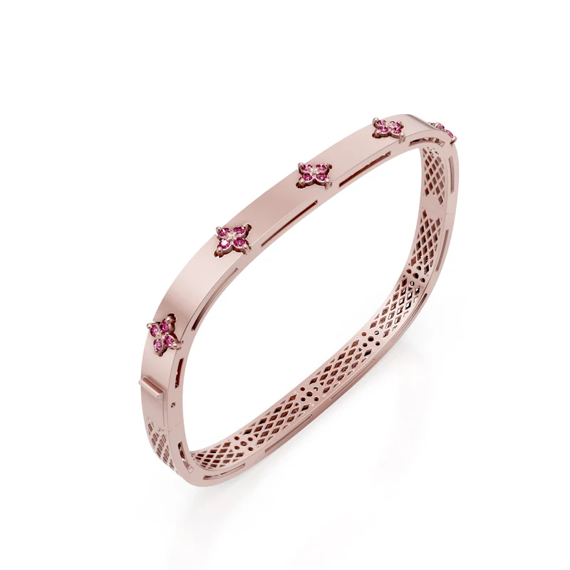 Golay bracciale rigido fascia con zaffiri pink oro rosa BFFI03ZPSR