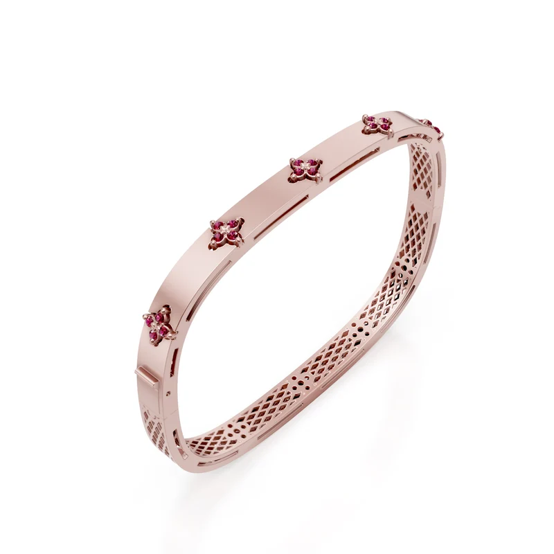Golay bracciale rigido fascia con rubini oro rosa BFFI03RUSR