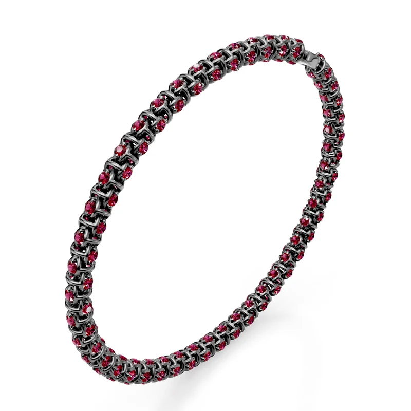 Golay bracciale maglia morbida con rubini ct0,0017 nero BD540RU0017N-190-24345110101