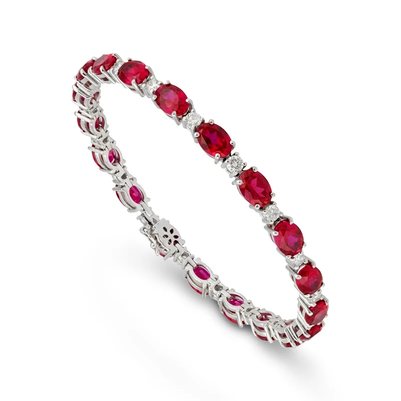 Golay bracciale tennis con rubini lab. e diamanti BCT001RUDI-21309110036