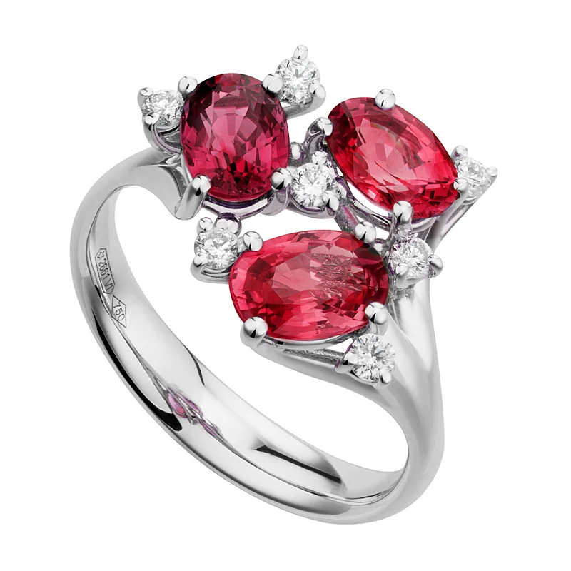 Golay anello trilogy mosso con rubini 5x7 e diamanti ATRM001DIRU2-20160110038