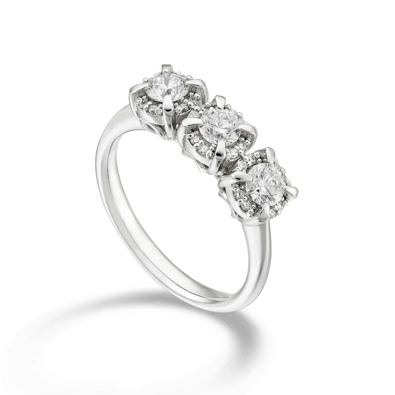 World Diamond Group anello trilogy diam tra le griffe, cen. 0,08ct ATRLC421DI08-24059110122