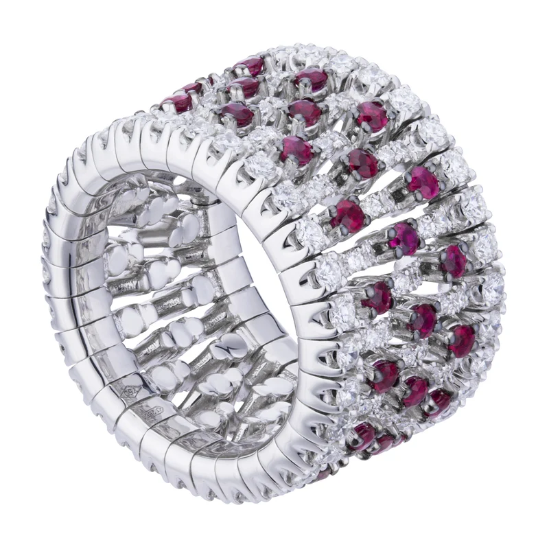 Golay anello elastico largo diamanti e rubini ATE009DIRU-20030110241