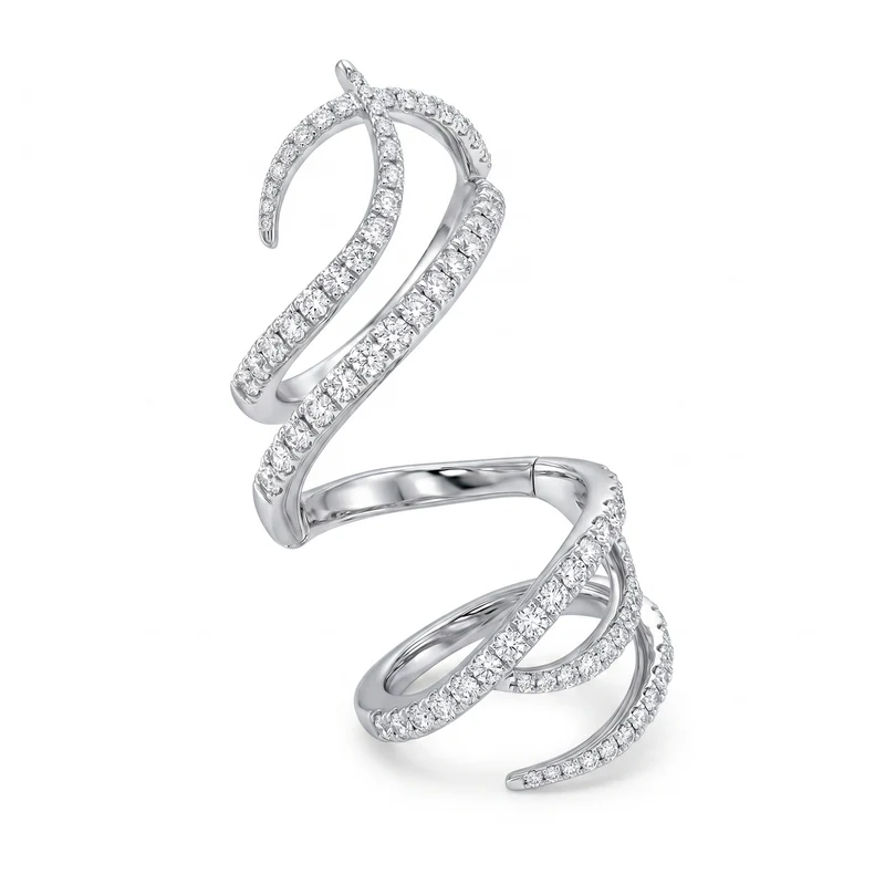 Golay anello snake con diamanti incassati in oro bianco ASNAKE16DB-26114110206