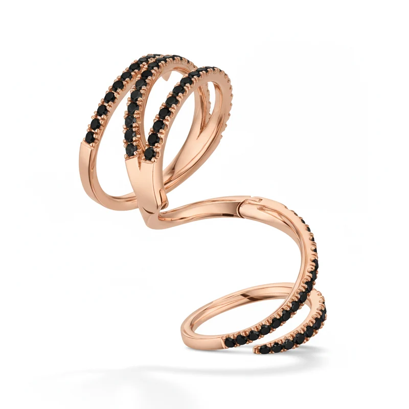 Golay anello snake fantasia con diamanti black ASNAKE01BK-25323110082