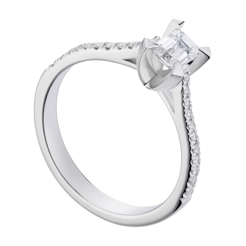 World Diamond Group solitario fm taglio smeraldo castone incassato e d ASLFME004DI-18263110081