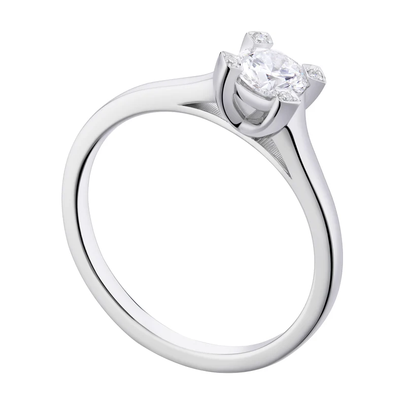 World Diamond Group anello fm griffe incas. g. liscio ct. 0,16-0,22 ASLFM006BDI2-19077110046