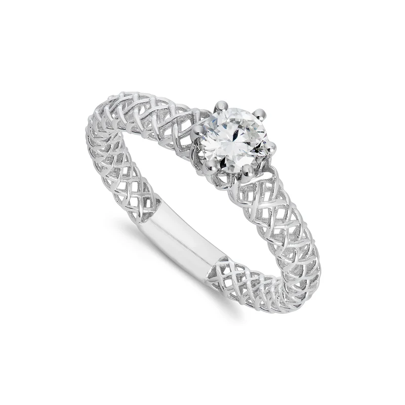 Golay anello solitario a rete con diamante ct. 0,50 ARS001DI50-23018110098
