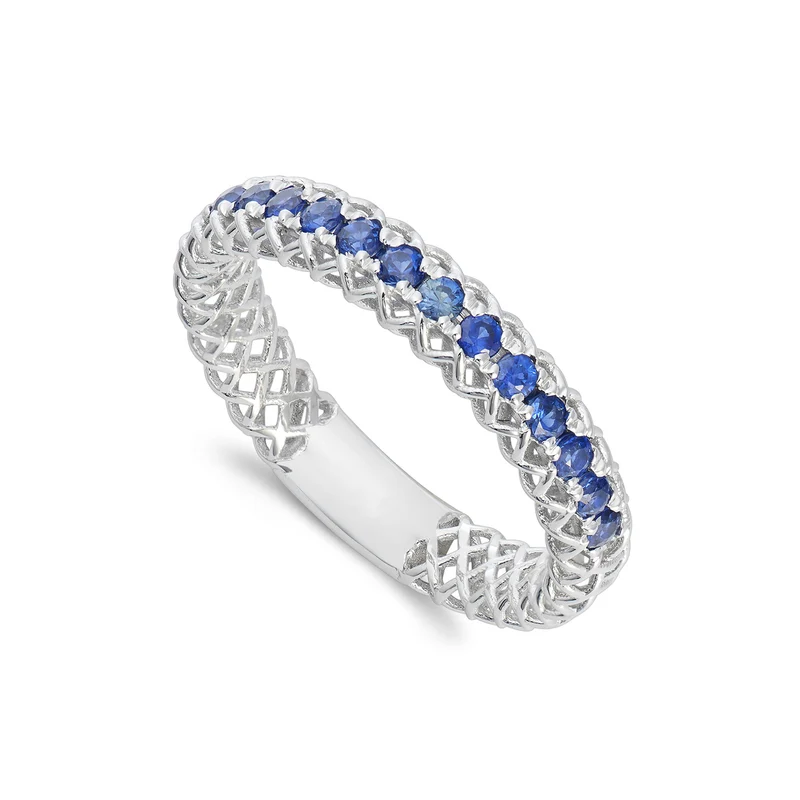 Golay anello 1/2giro a rete zaffiri blu 1,80mm barretta ARMG001ZB65-23018110091