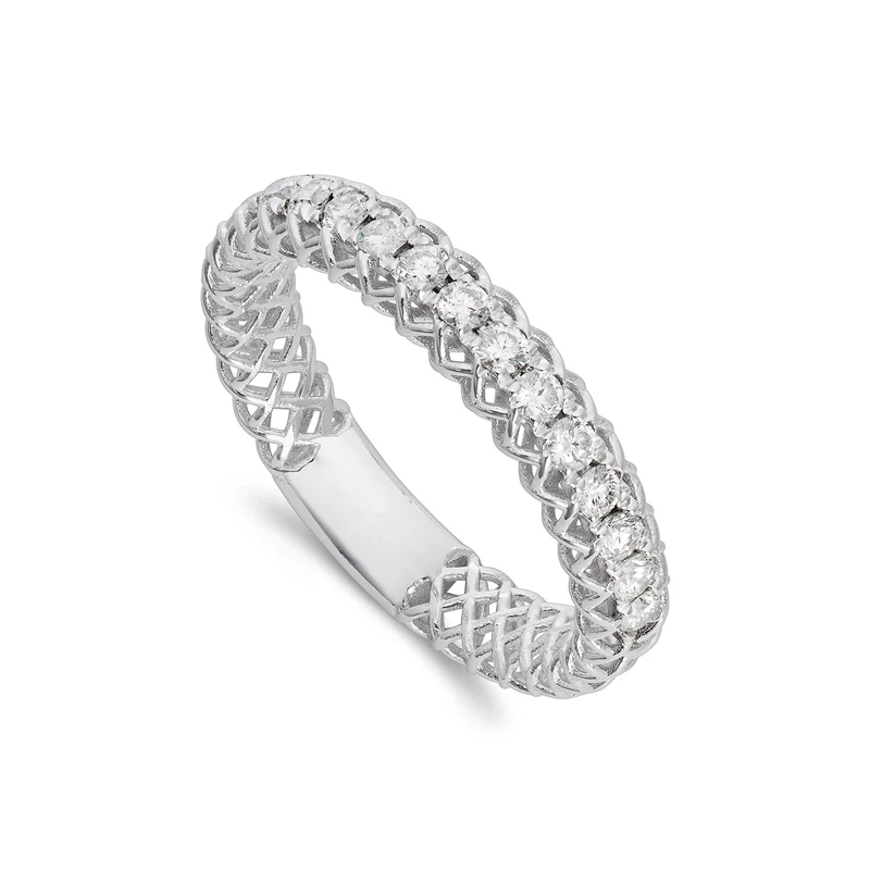 Golay anello 1/2giro a rete diamanti 1,30mm e barretta ARMG001DI25-22340110051