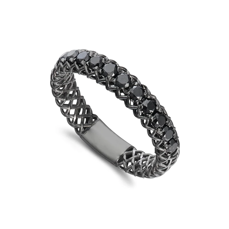 Golay anello 1/2giro a rete diam black 2,10mm e barretta ARMG001BK85-23018110081