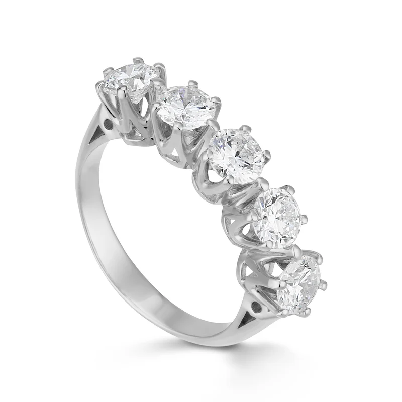Golay anello riviera 5 diamanti lineari 40pt cad ARL5400DI-23278110059