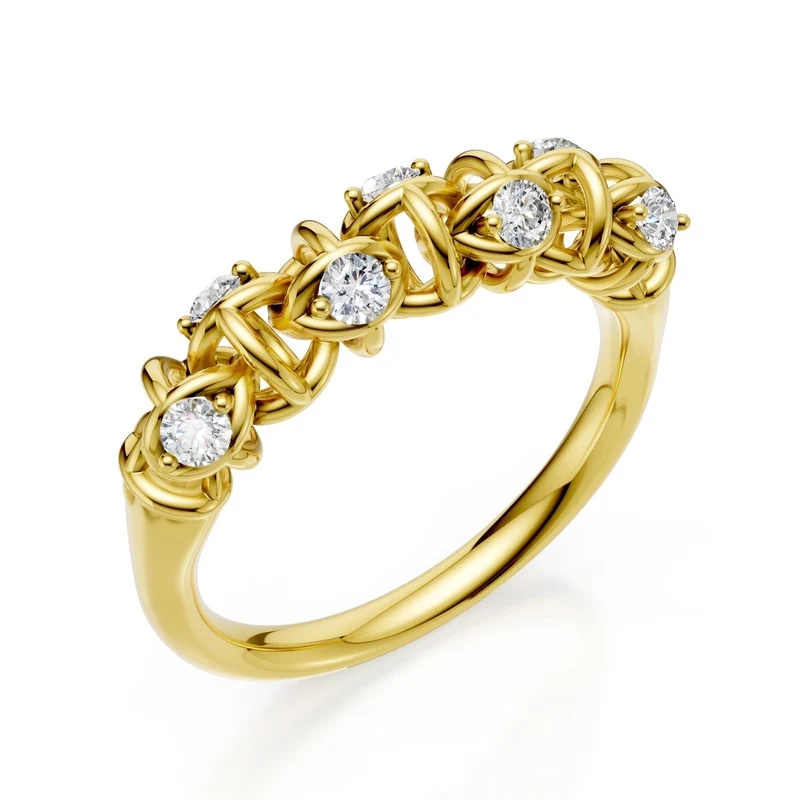 Golay anello riviere maglia morbida diamanti oro giallo ARD540D003G-24296110078